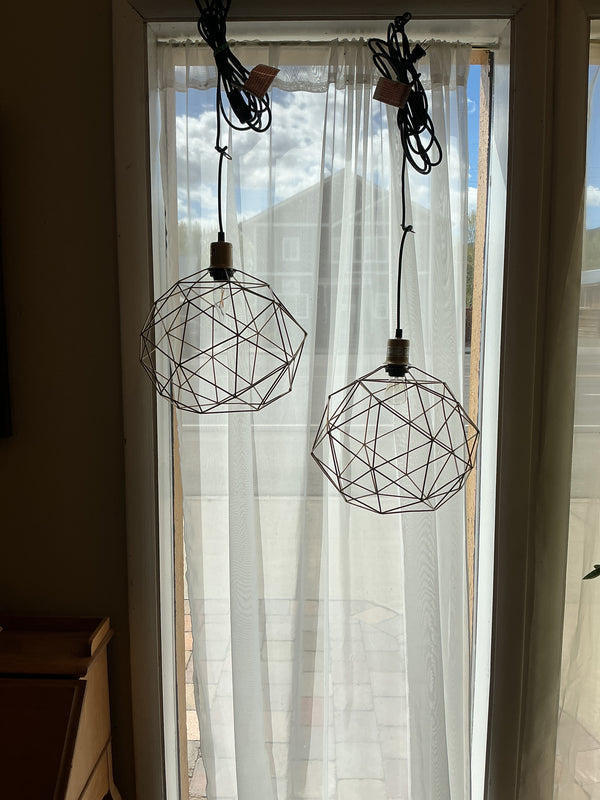 Brass Wire Lighting Pair