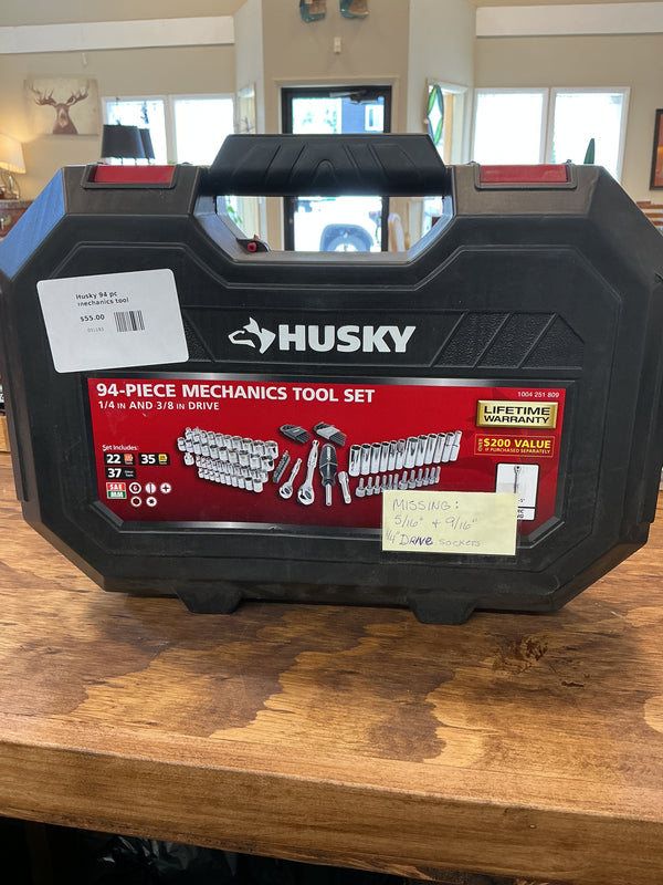 Husky 94 pc mechanics tool set MISSING 2 Sockets