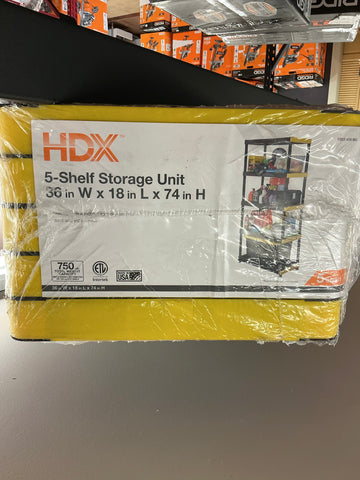 HDX 36”W x 18”L x 74”H 5 shelf storage unit