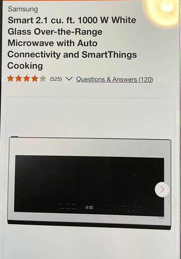 Samsung 2.1 cu ft 1000 Watts Microwave with Auto Connectivity &SmartThings Cooking ME21DB630012AA , 29.88Wx17.06Hx16.5”D