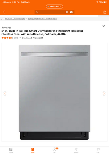 Samsung  Samsung Smart Dishwasher with StormWash WiFi Connectivity DW80B7071US