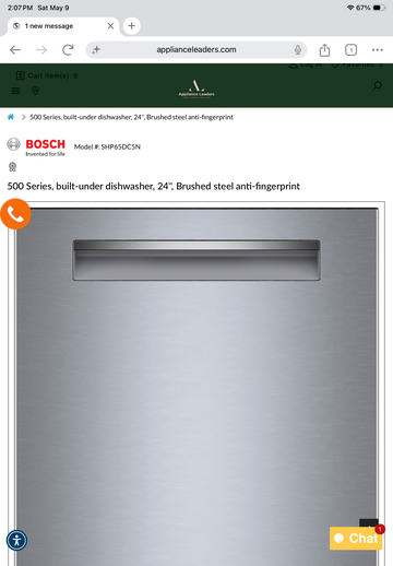 Bosch 500 Series Auto Air Dry Dishwasher SHP65DC5N/35