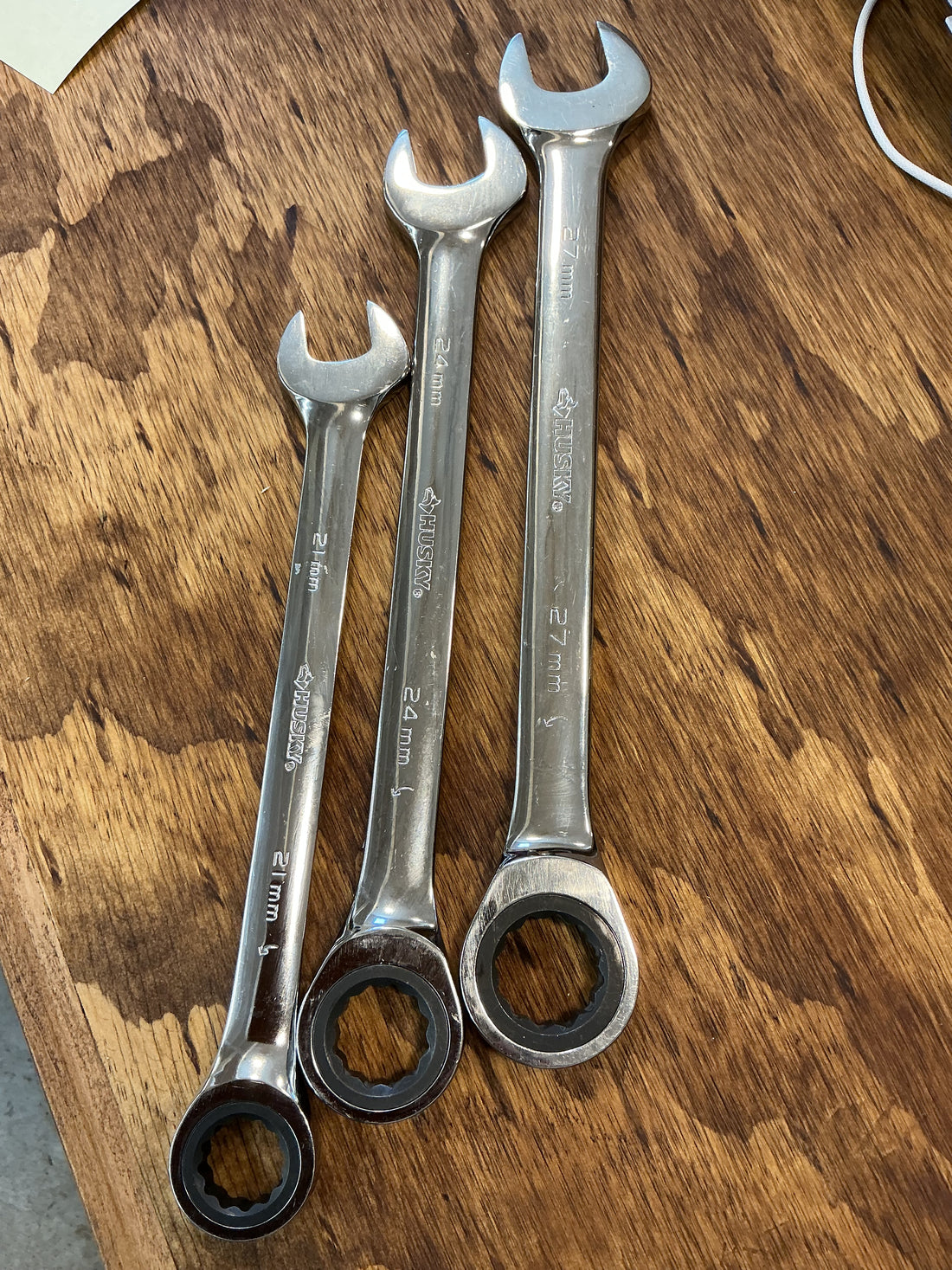 Husky 3- Ratcheting Wrenches 27mm,24mm,21mm