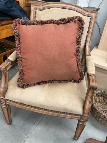 Brown Pillow with Fringe