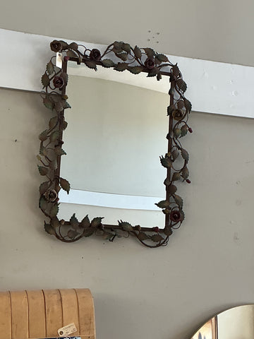 Mirror- metal frame with flowers