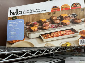 Bella 12" x 22" Extra large Griddle with warming tray