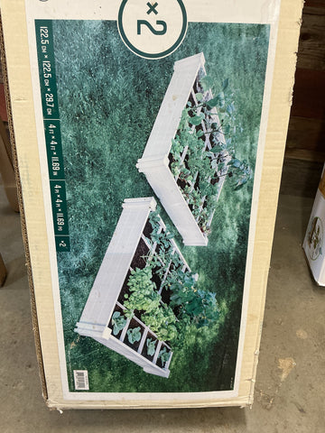 Vita 4'x4'x11" Modular Vinyl Garden with Planting Grid, 2-pack