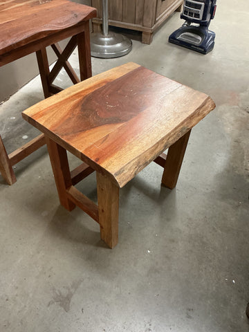 Acacia Wooden Stool 14.25"L x 13"W x 14.25"H
