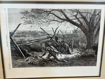 Art / Sculpture Title: "Sioux Indians in Ambush Preparing to Attack Settlers" Artist: Drawn by W. H. Cary, 18x22