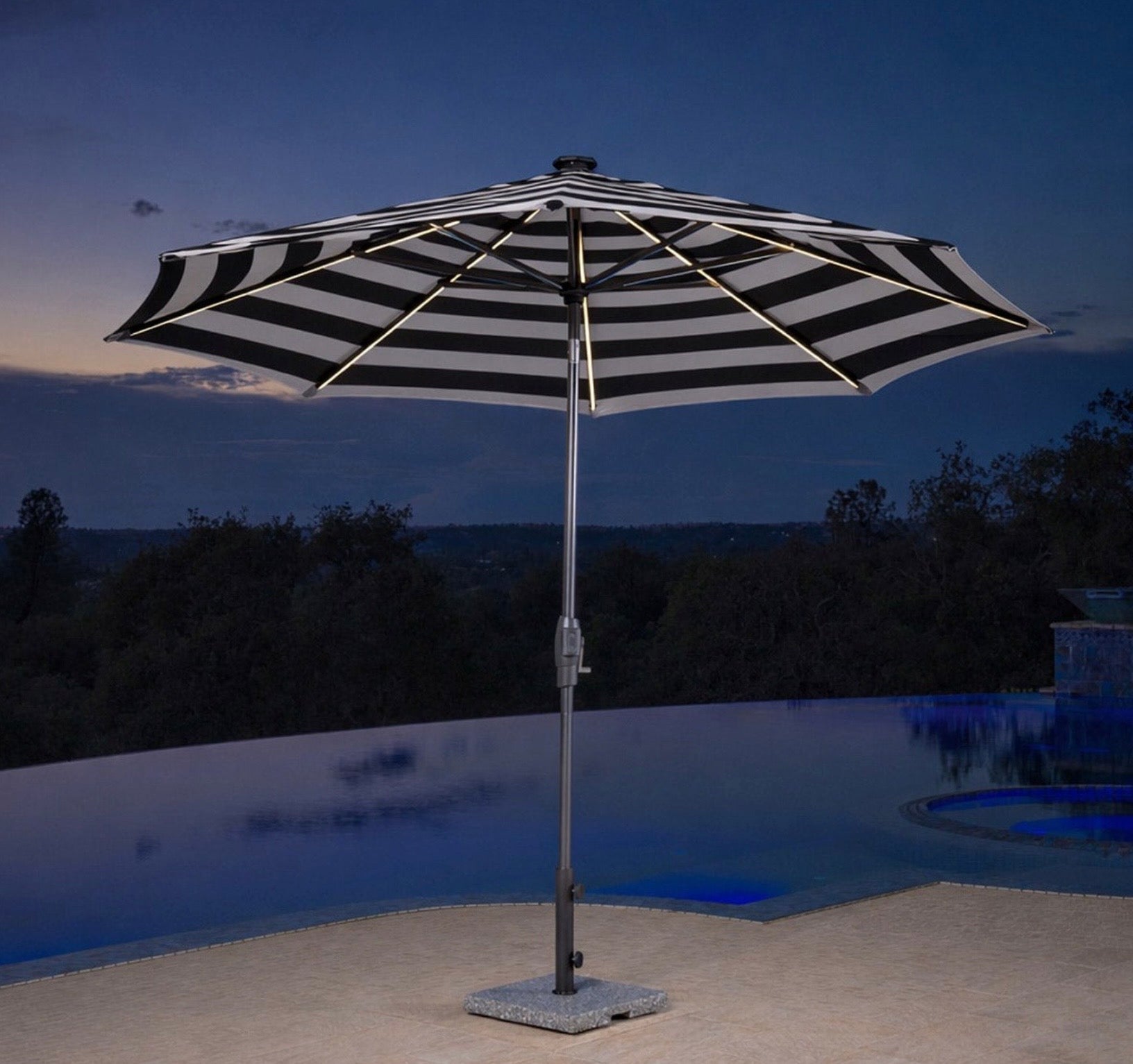 SunVilla 10' Round Solar LED Market Umbrella – The Trader