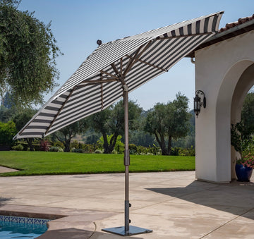 SunVilla 11' Round Cabana Stripe Aluminum Market Umbrella