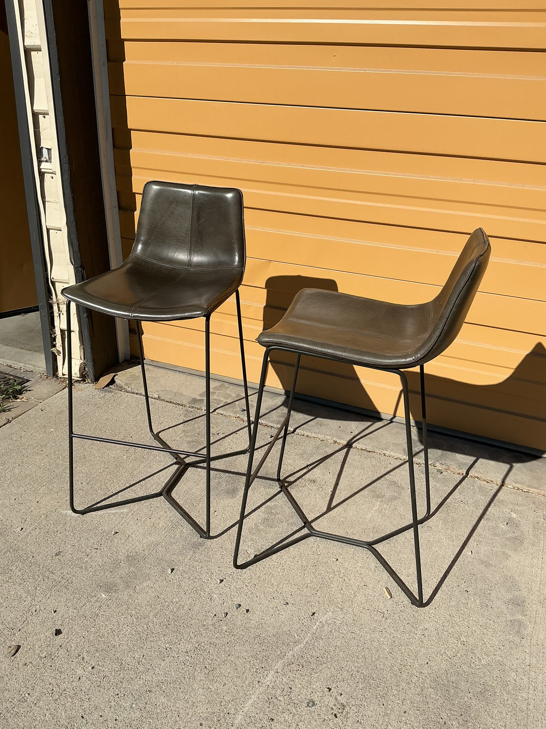 West Elm Slope Leather 30-inch Bar Stool