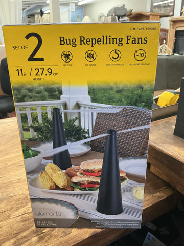 Elements Set of 2 Rechargeable Bug Repelling Fans