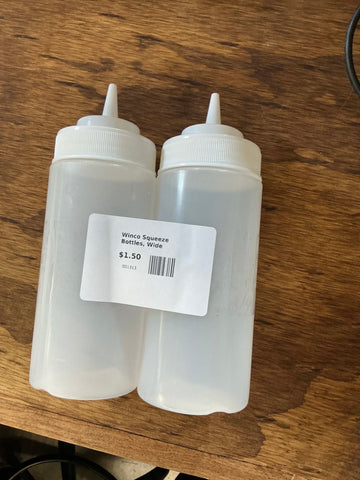 Winco Squeeze Bottles, Wide Mouth, Clear 2 pack