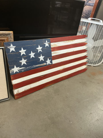 Wooden US Flag "Homely House Collection" - 3 Ft x 16 1/2"