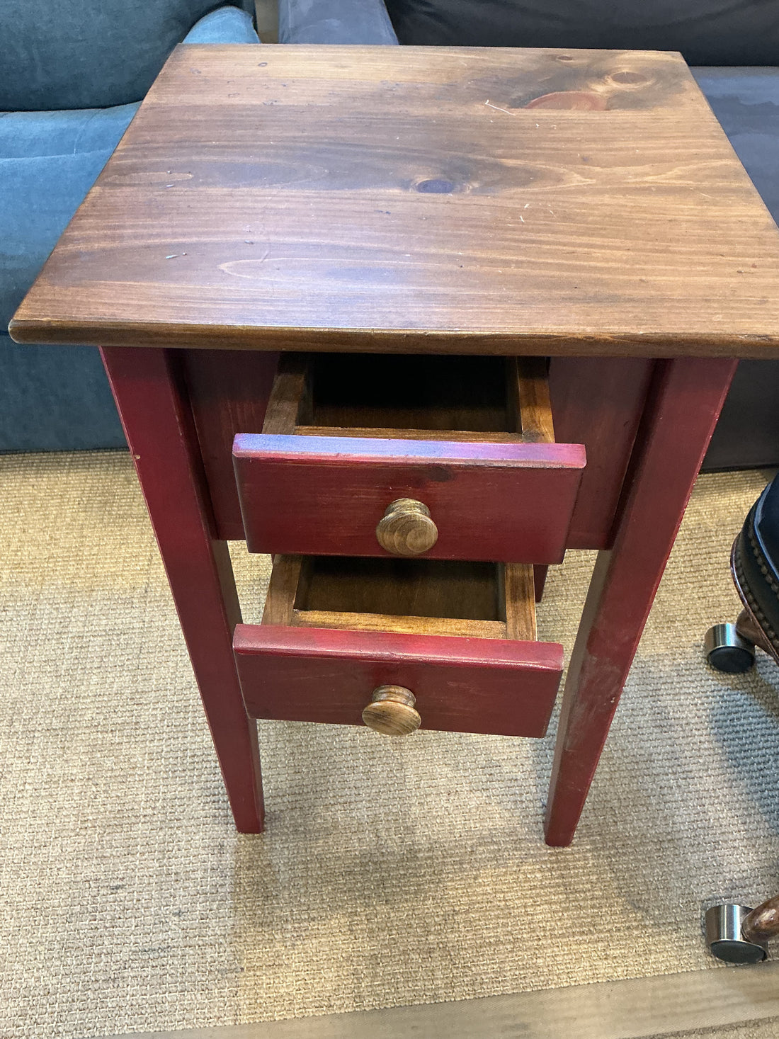 Side Table 19" x19" 30" with 2 Drawers