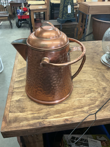 Hammered Copper Coffee Pot 8.5" Round 11" Tall