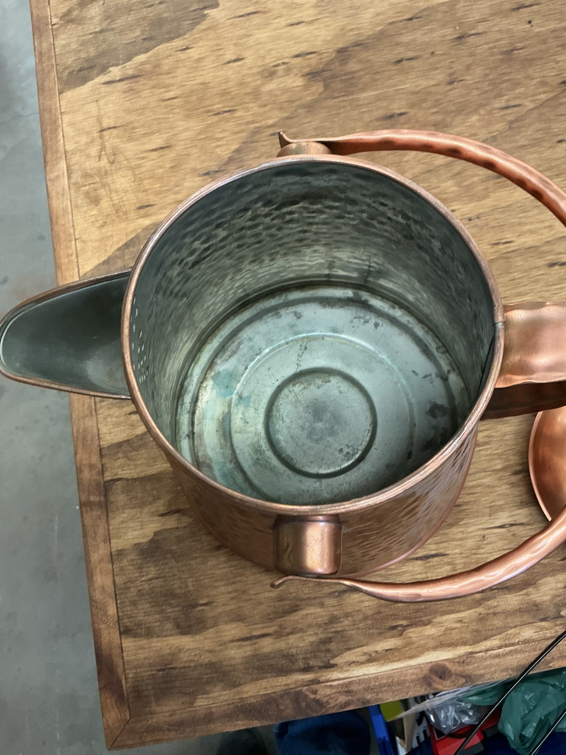 Hammered Copper Coffee Pot 8.5" Round 11" Tall