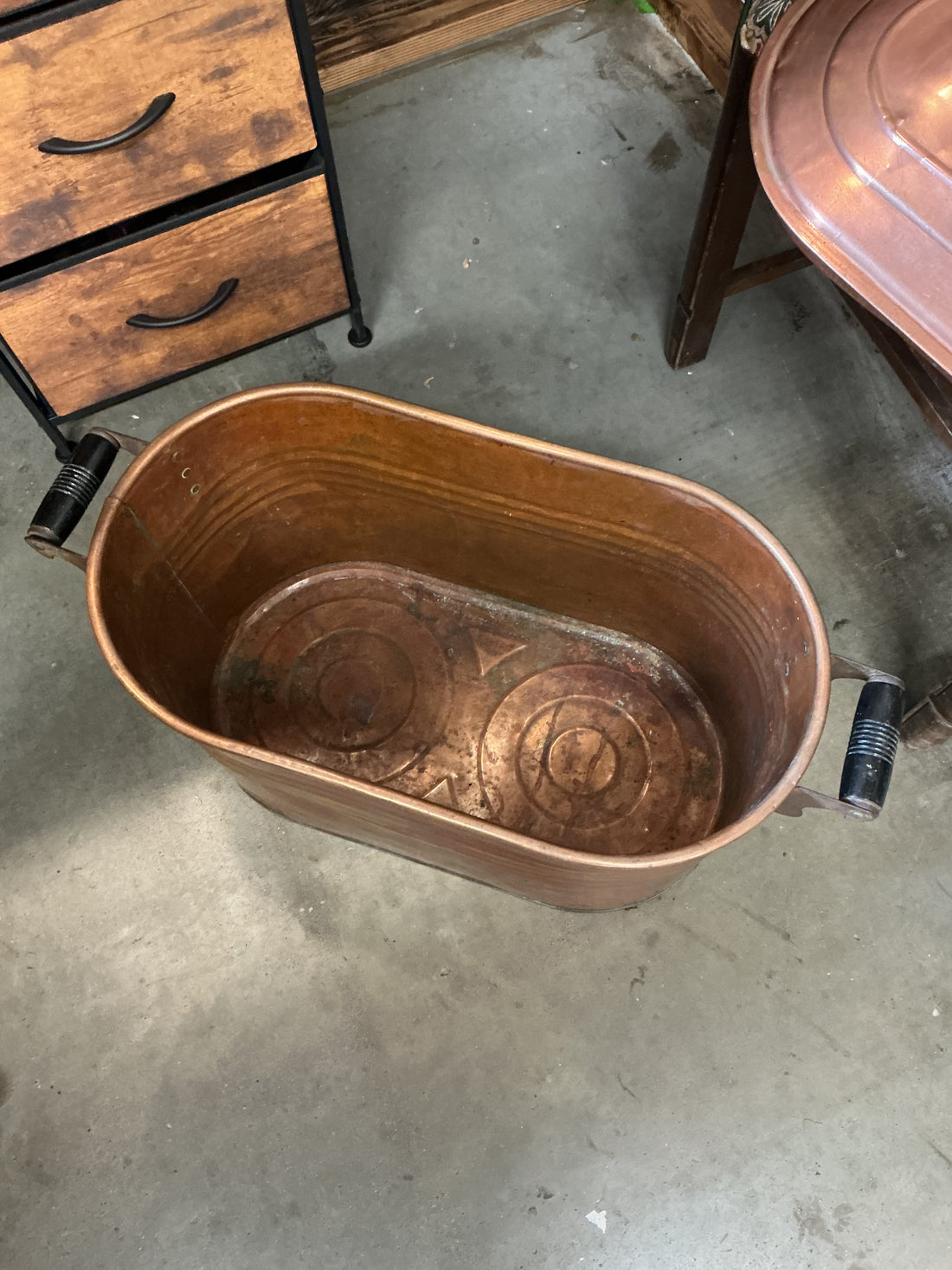 Copper Boiler with Lid - Vintage 27.5"W x 12.5"D x 15"H
