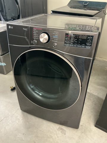 7.4 Cu. Ft. Vented SMART Stackable Electric Dryer in Black Steel with TurboSteam and Sensor Dry Technology