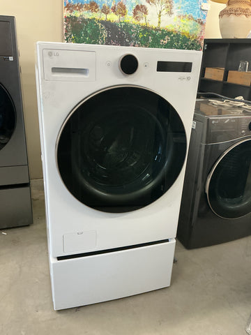 5.0 cu. ft. Stackable Smart Front Load Washer in White with AI Digital Dial, Steam and TurboWash360