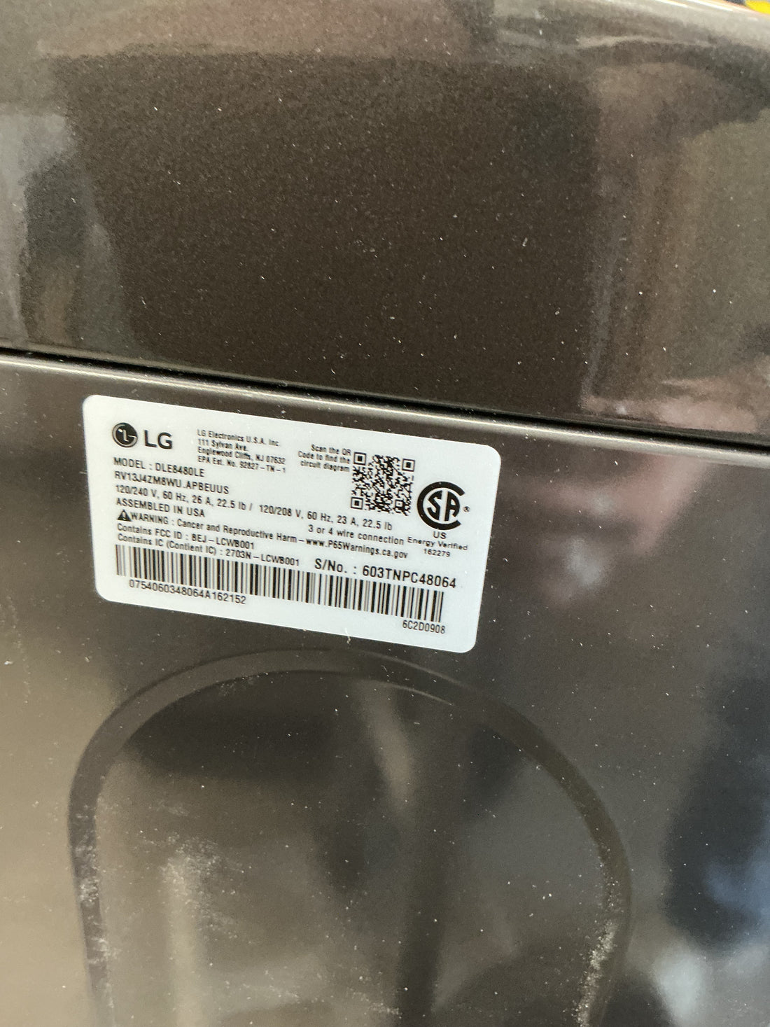 LG 7.3 cu. ft. Ulta large Capacity Rear Control Dryer