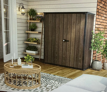 Keter Walnut Vertical Storage Shed - 55" x 26" x 64"
