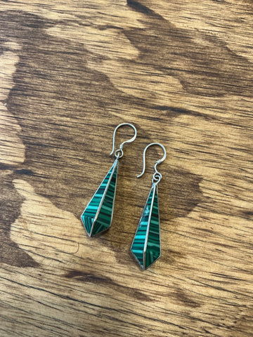 Earrings - Banded Malachite