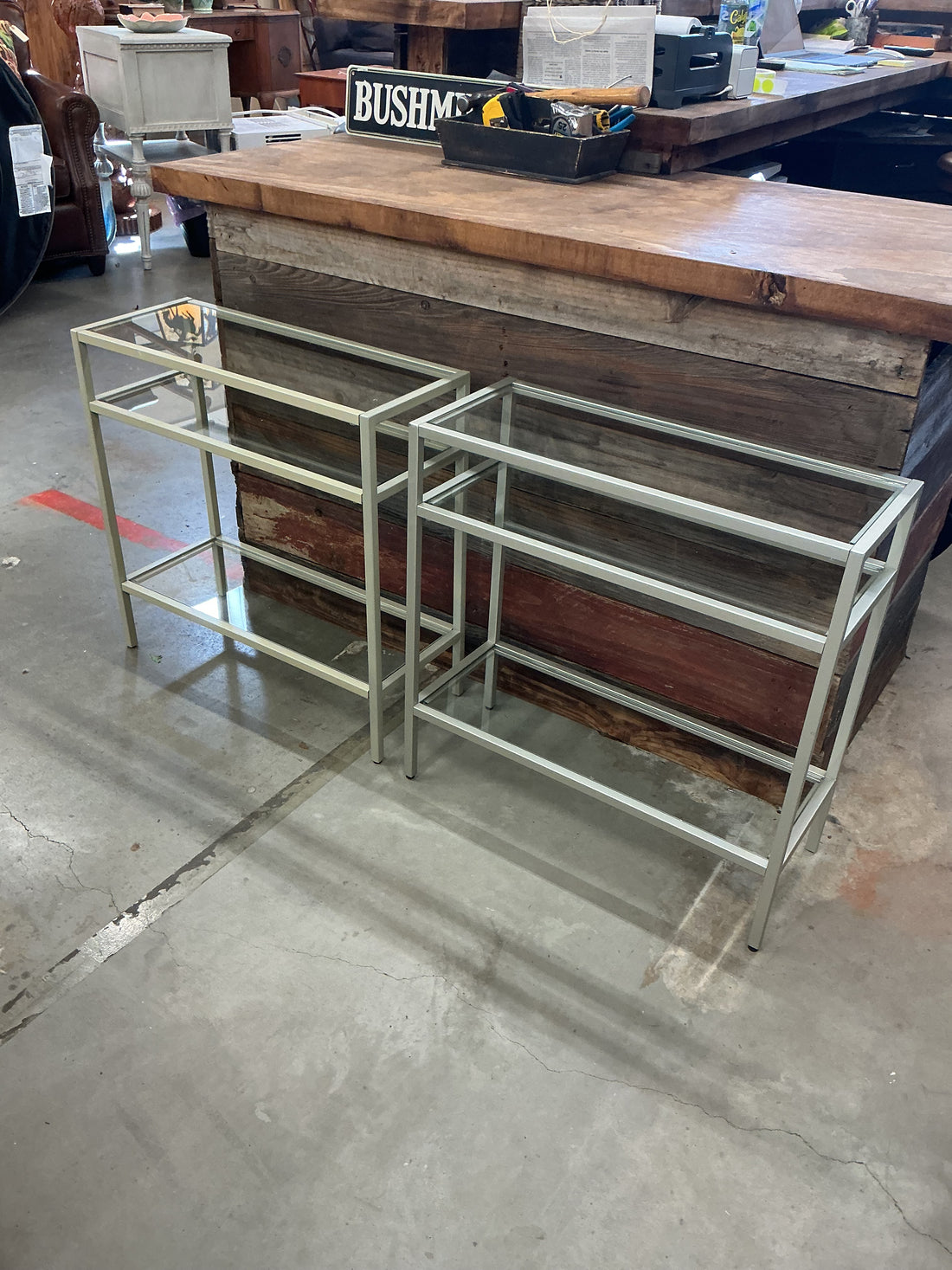 Glass End Multi-Tier Table 24"L x 10"W x 24.25"H