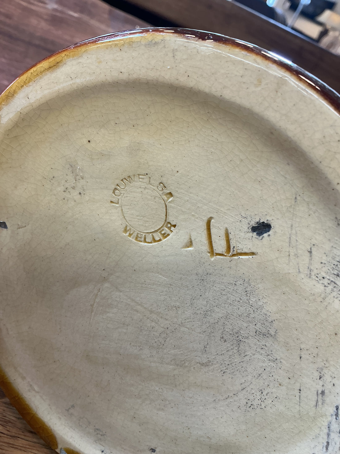 Weller Louwelsa Tankard Pitcher with a Native American portrait - 12.5" Signed by Levi Burgess