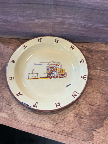 Monterrey Western Ware Enamel Chuckwagon Plate 1950s-1960s
