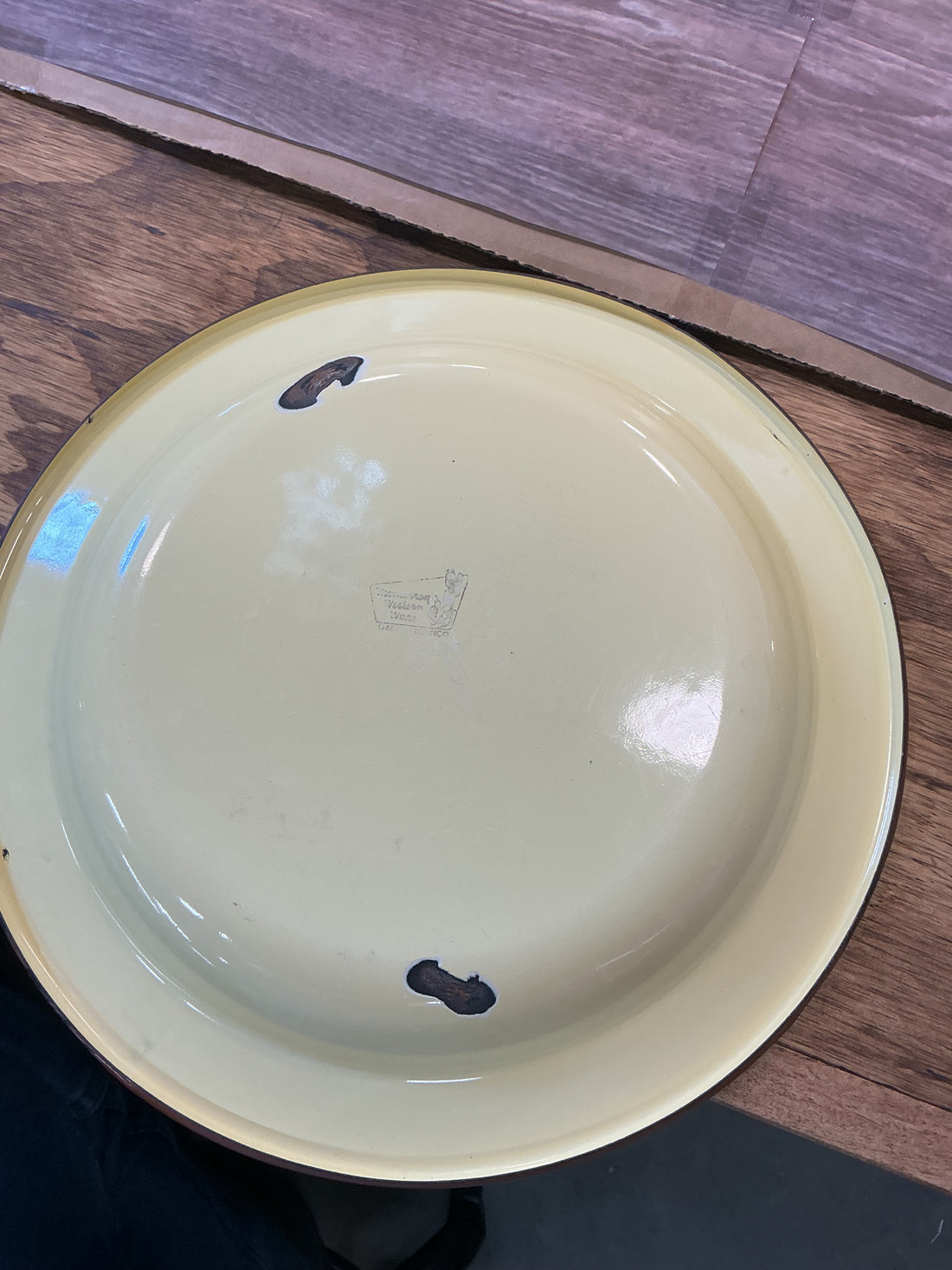 Monterrey Western Ware Enamel Chuckwagon Plate 1950s-1960s