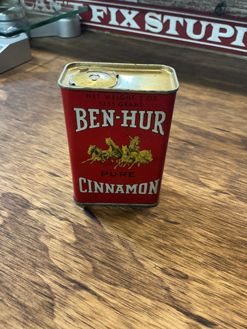 Ben Hur Vintage Cinnamon Can - 1.25" x 2.25" x 3.25"