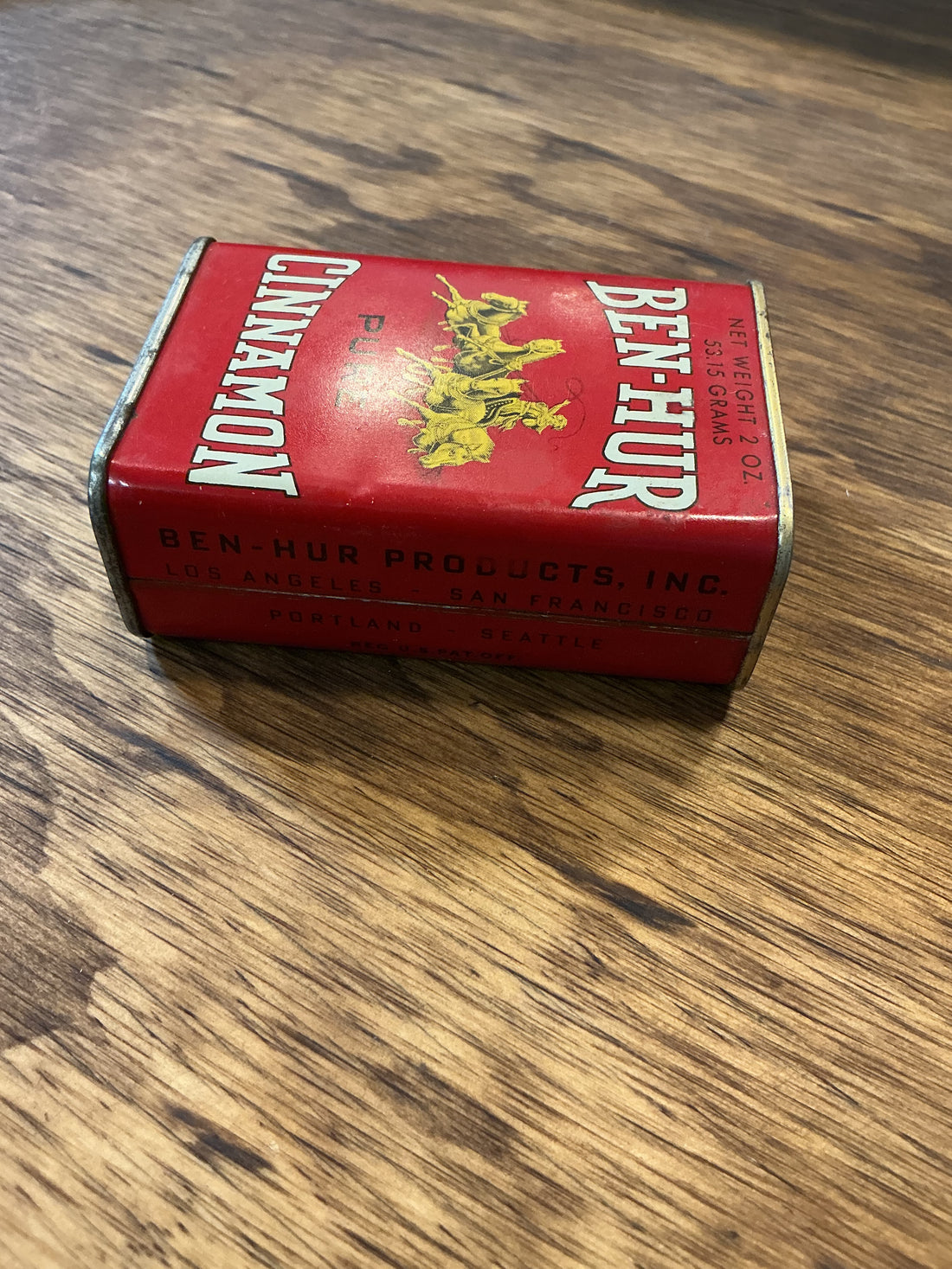 Ben Hur Vintage Cinnamon Can - 1.25" x 2.25" x 3.25"