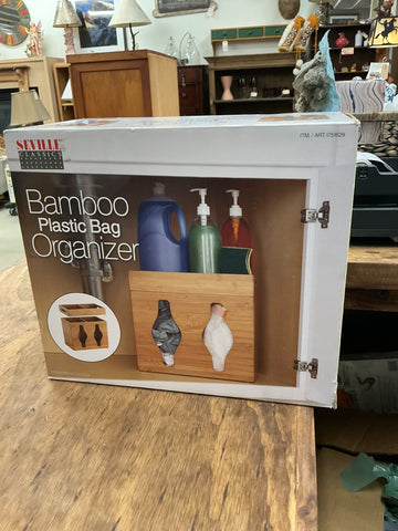Seville Classics Bamboo Plastic Bag Organizer