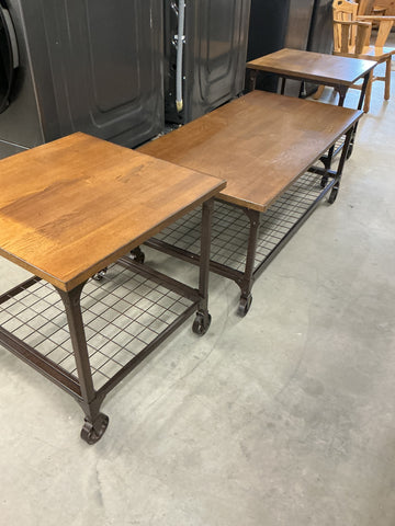 Cramco Craft Rustic Elm 3-Piece Table Set (Model W3075-90)