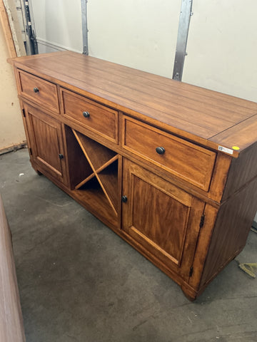Ethan Allen Blonde Console - 3 Drawers, 2 Cabinets