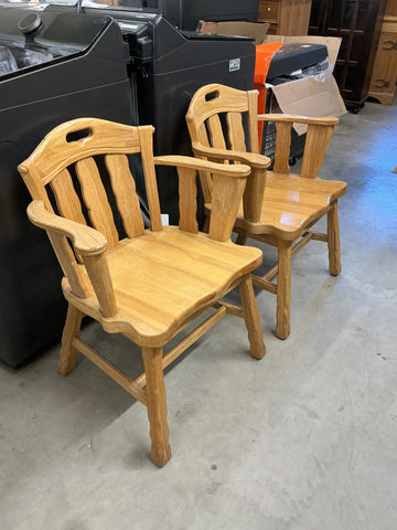 Brandt Ranch Oak Captain Chairs - Pair