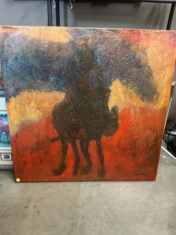 Horses/Roundup 30"x30" by Sokol Hohne