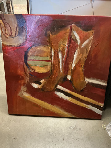 Boots  30"x30" by Starlie Sokol Hohne