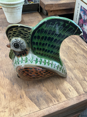 Tonala Ceramic Folk art Cesica Bird - has some cracks
