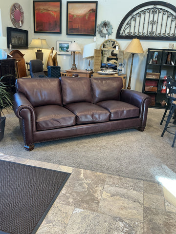 Brown Leather Sofa 38"D x 88"L