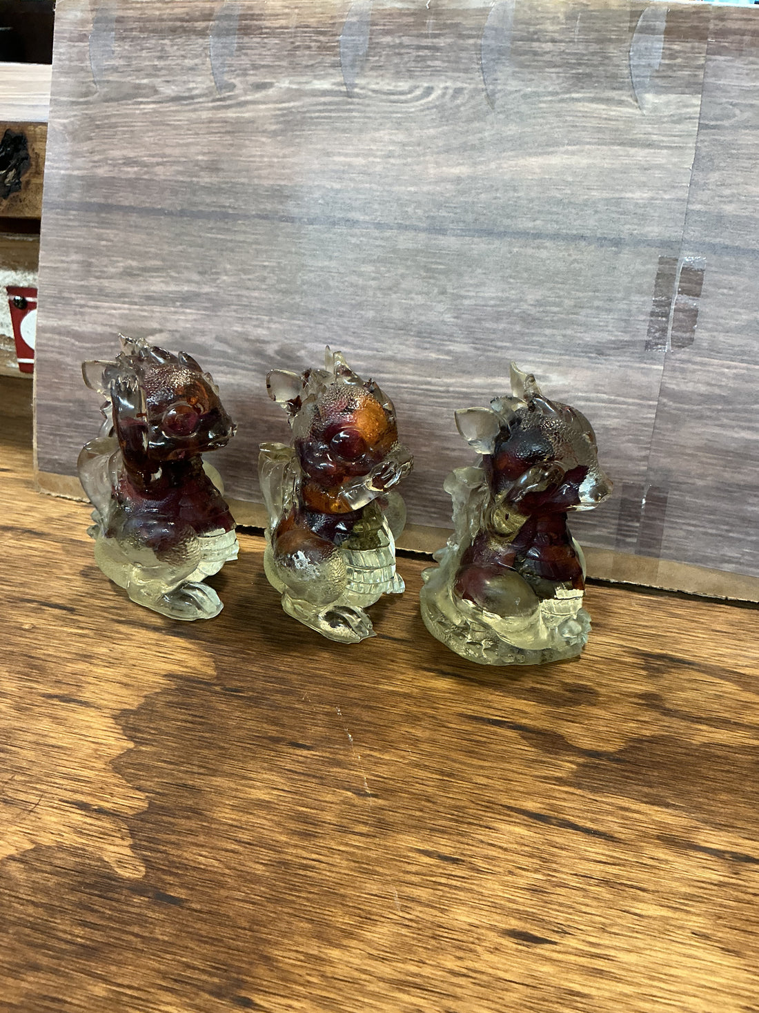 Hear, Speak, See No Evil Resin Dragons