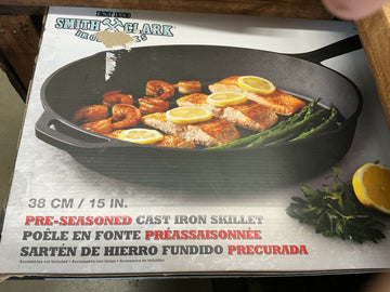 Smith & Clark 15” Pre-Seasoned Cast Iron Skillet