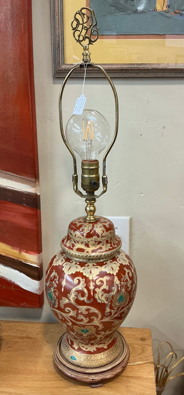 Chinoiserie Red & Gold Lamp