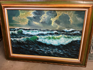 Stormy Ocean Painting by Rong-San Tseng 28" x 38"