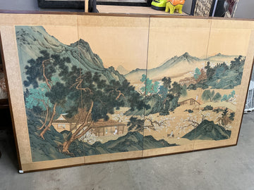 Han Palace Art Co - 4 Panel Folding Screen 14.75" x 35" Each Panel