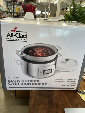 All-Clad 6-in-1 Digital Slow Cooker with Cast Iron Pot, 5 Quart