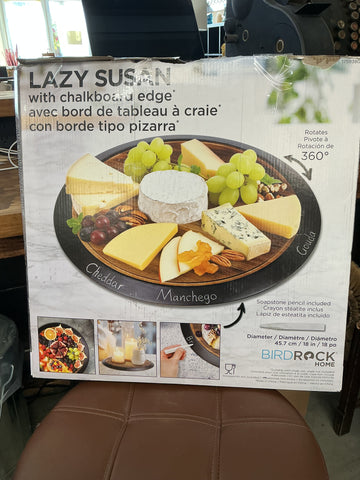 BirdRock Home Lazy Susan With Chalkboard Edge