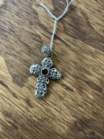 Samual Benham Sterling & 18K Gold Cross Pendant